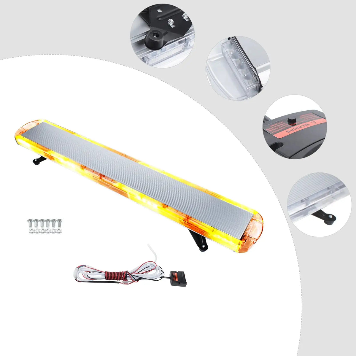 LED Strobe Light Bar 96W &ndash; 15 Flash Modes for 12-24V Use