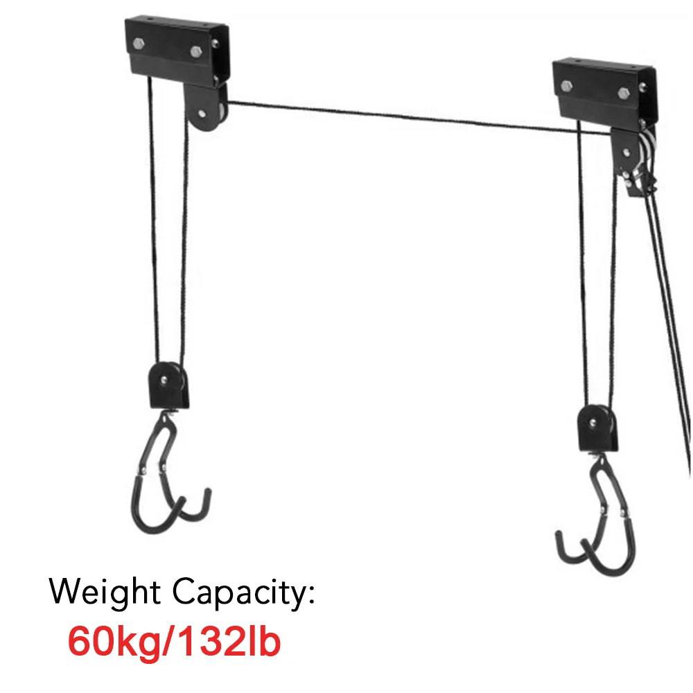 Bicycle Hoist Garage Storage Bike Lift &ndash; Overhead Pulley