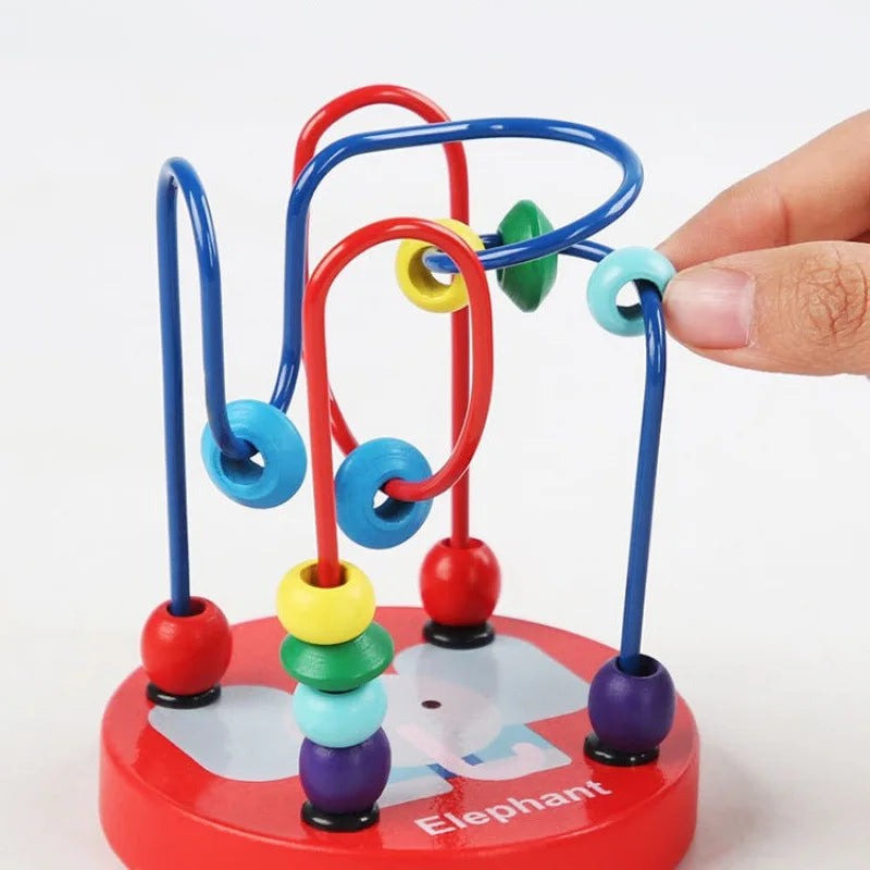 Montessori Wooden Bead Wire Maze Roller Coaster &ndash; Educational Toys for Toddlers and Young Children