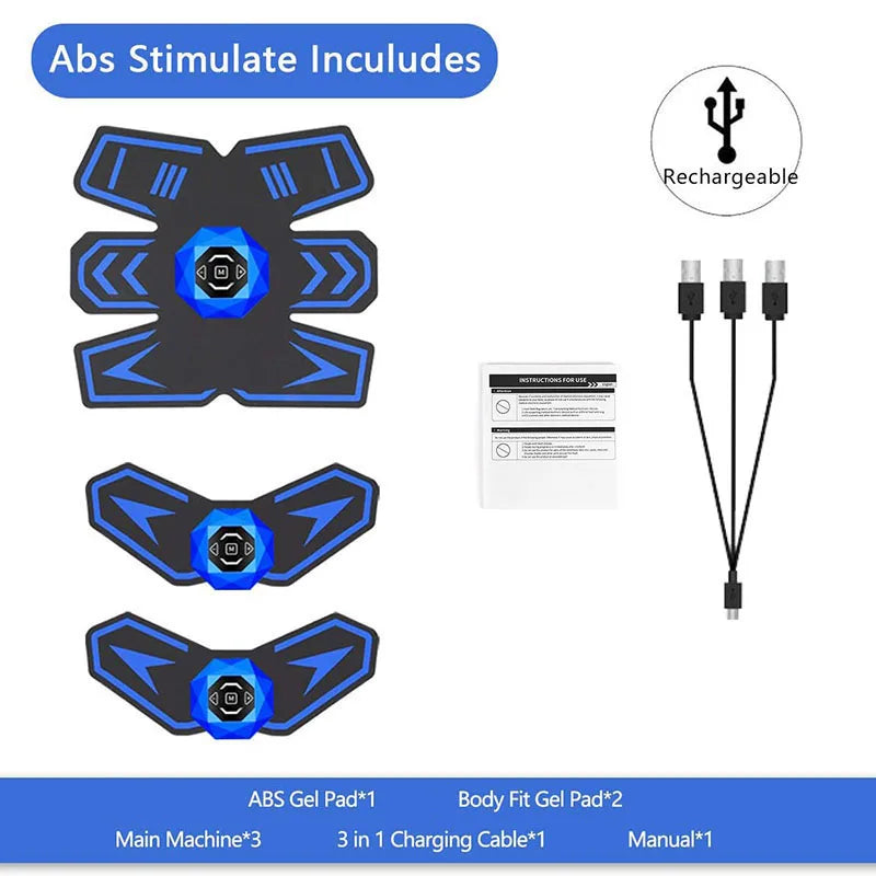 Brangdy Smart EMS Muscle Stimulator for Ultimate Body Toning blue set