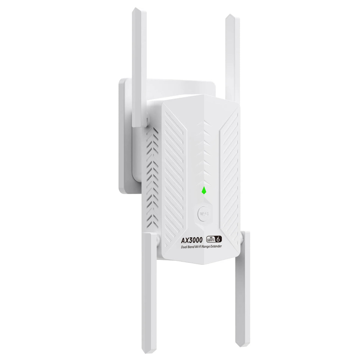 3000Mbps WiFi 6 Repeater &ndash; Long Range With 4 Antennas White / US Plug / CHINA