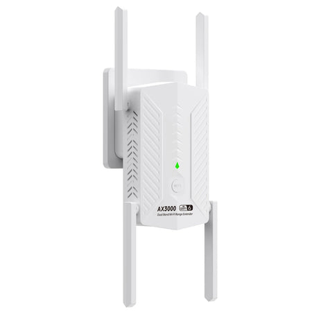 3000Mbps WiFi 6 Repeater &ndash; Long Range With 4 Antennas White / US Plug / CHINA