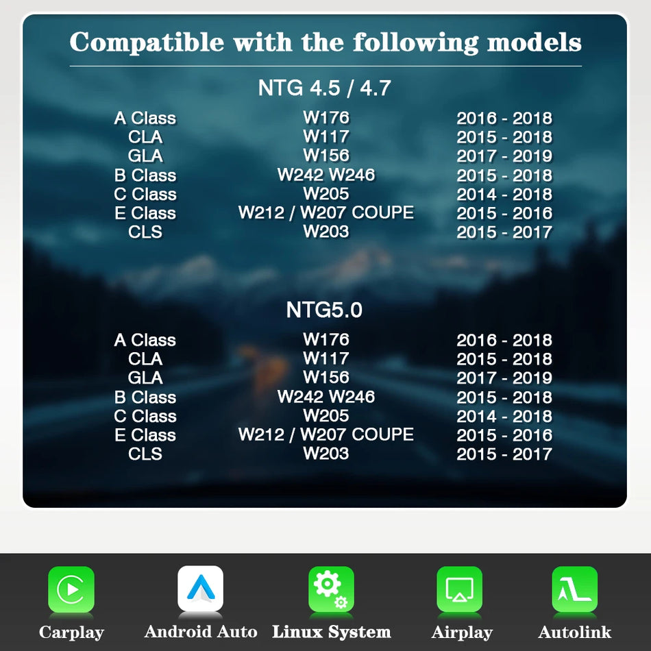 Autotop Trådlös CarPlay Android-adapter för Mercedes NTG
