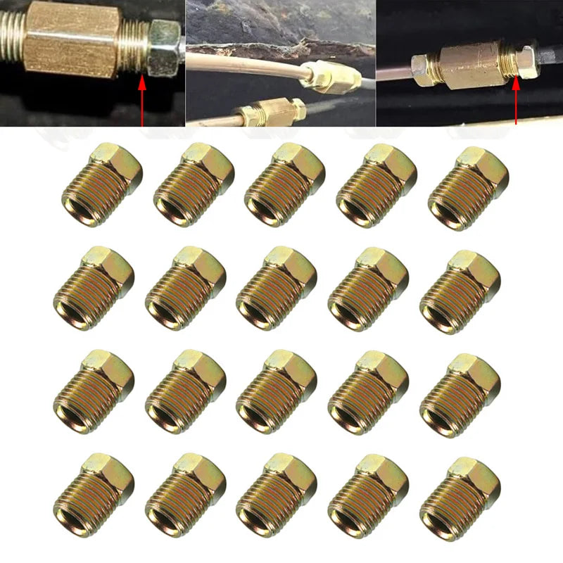 Kit de raccord de ligne de frein pour tubes de 3/16 et 4,5 mm, finition zinc écrous femelles