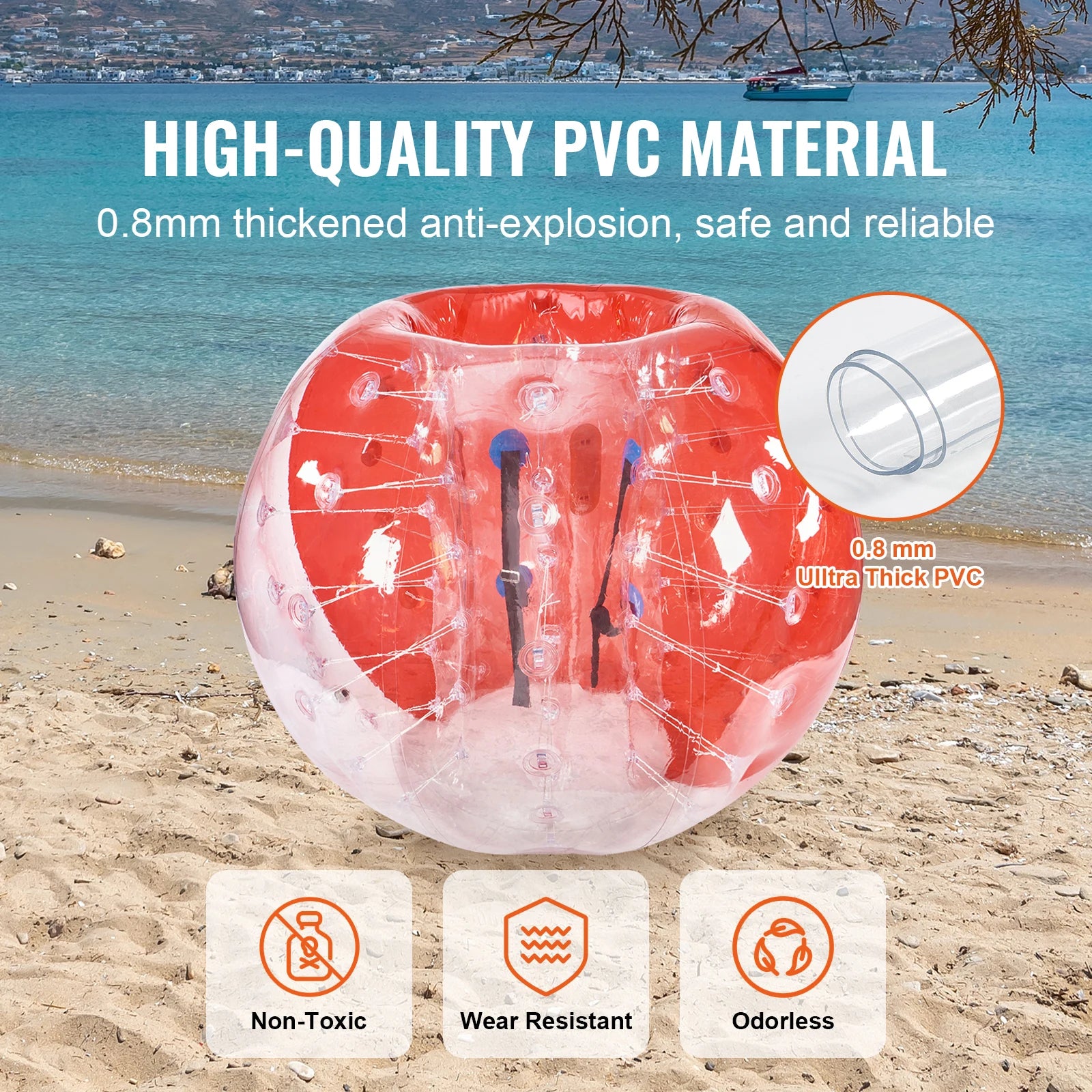 SucceBuy 5FT Inflatable Bumper Ball &ndash; Safe PVC Construction