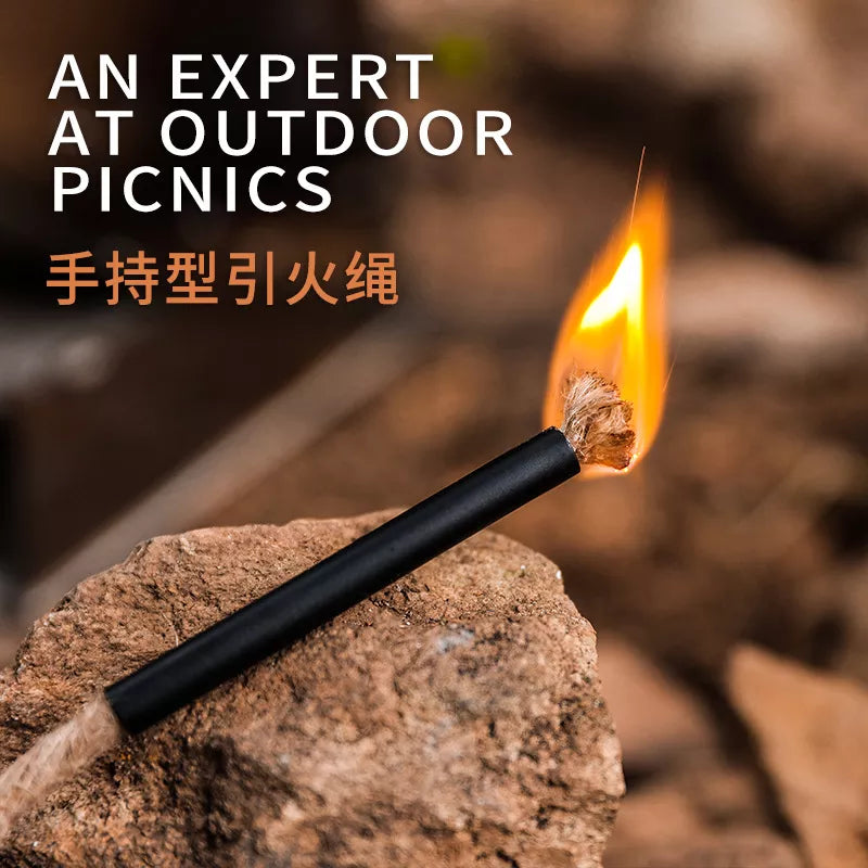 35cm of outdoor camping picnic barbecue supplies igniter igniter rope beeswax hemp rope fire tools, survival equipment