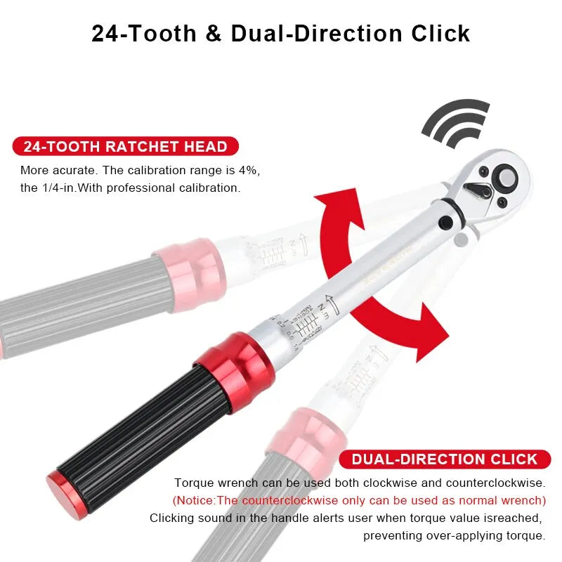 RIDERACE Bicycle Torque Wrench Set 15Pcs &ndash; Dual Direction Precision Bike Repair Tool