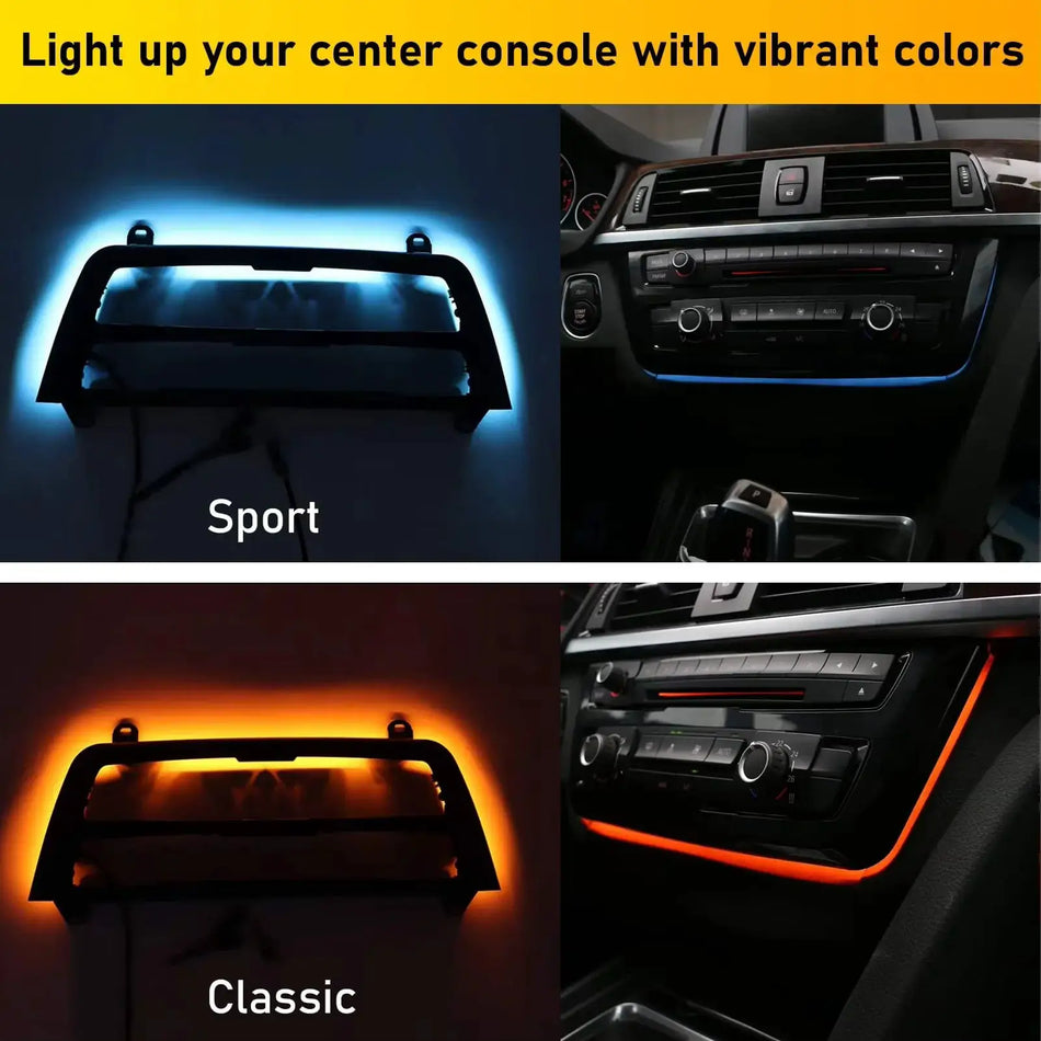 F30 2 Color Center Console AC Panel Ambient RadioTrim LED Dashboard Atmosphere Light For BMW 3 Series 4 Series F32 F33 F34 F36 by InterCyprus Trading Ltd