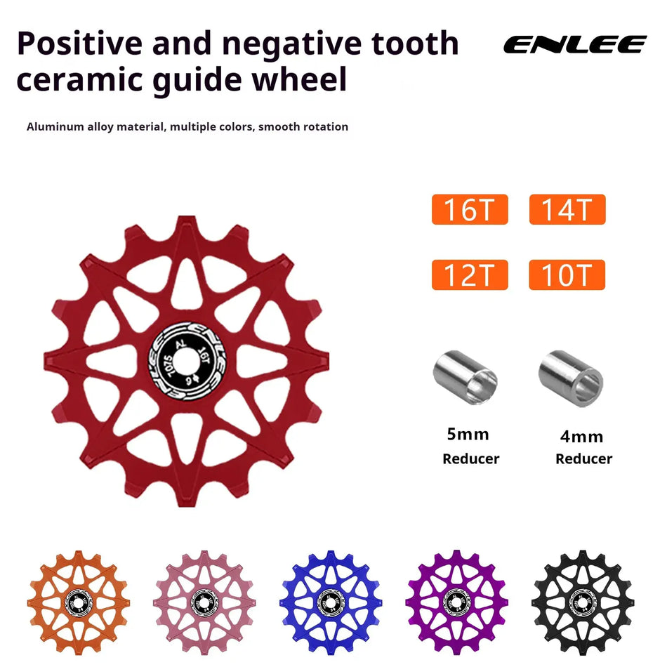 ENLEE Ceramic Pulley 10/12/14/16 Teeth Forward and Reverse Bike Rear Derailleur Pulley Fits Mountain and Road Bikes by InterCyprus Trading Ltd