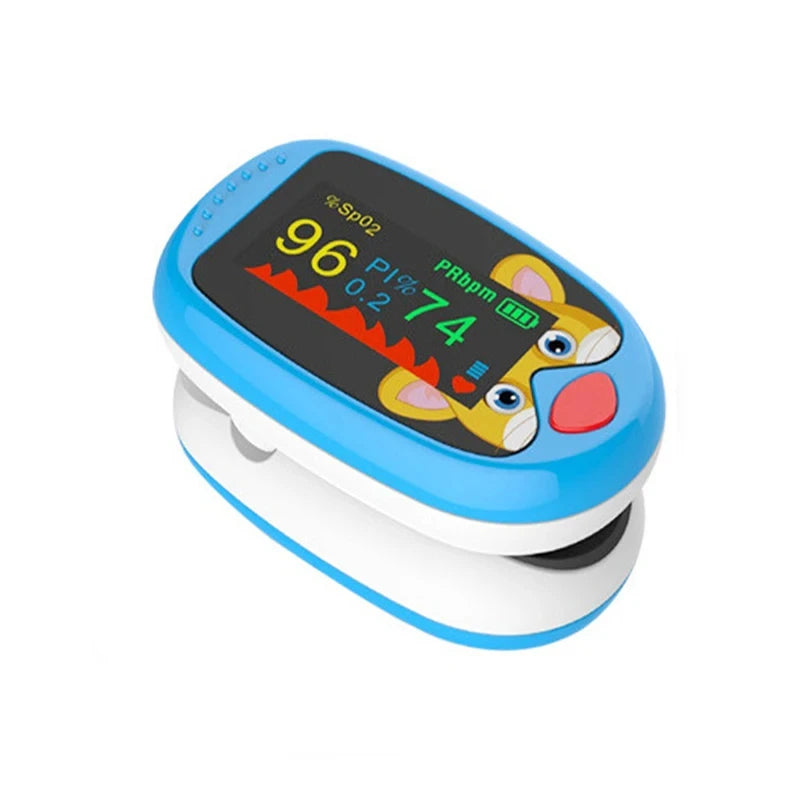 USB Pediatric Finger Pulse Oximeter &ndash; OLED Display Blue