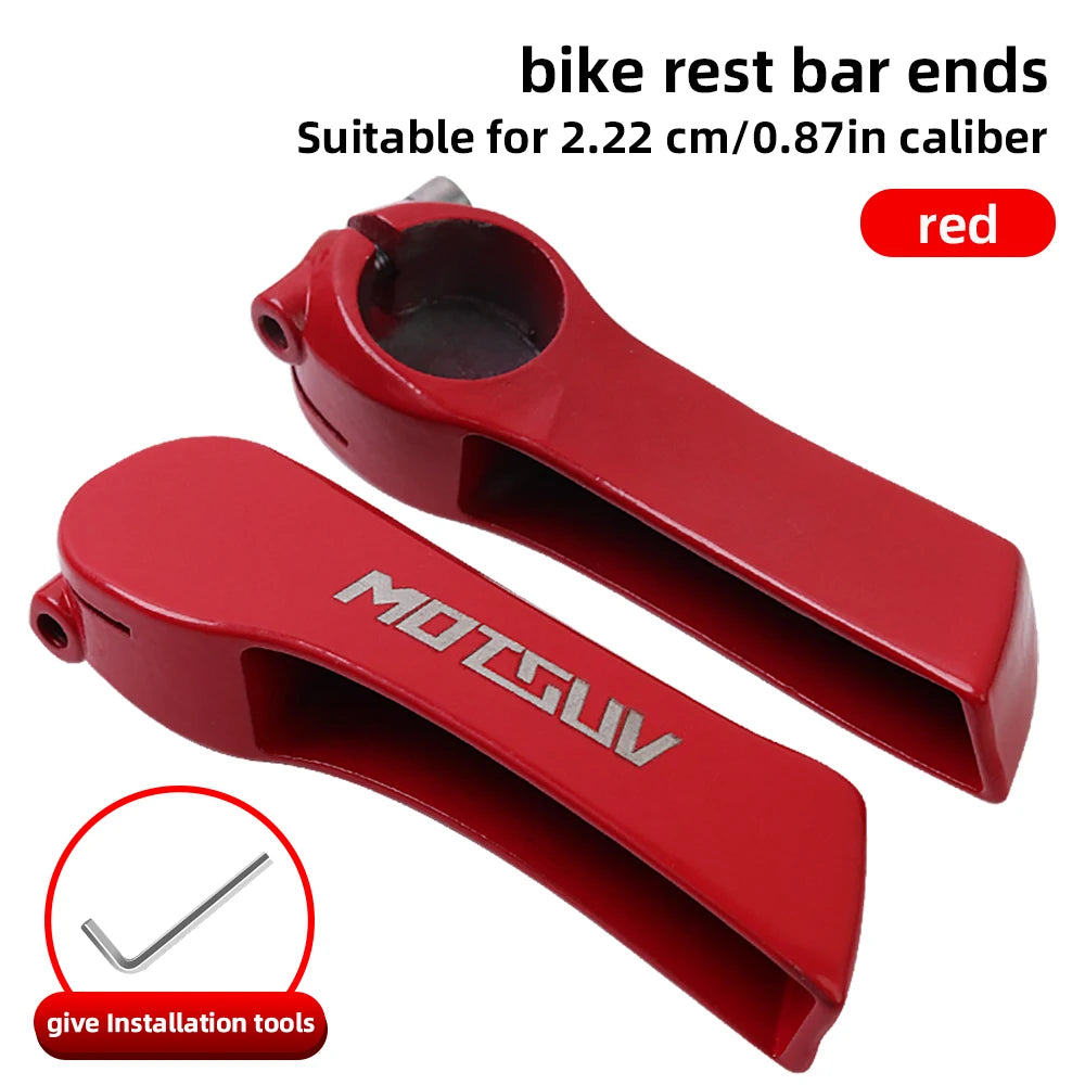 MOTSUV Multicolour Aluminium Bike Rest Handle Bar with Calf Horn Grips Red