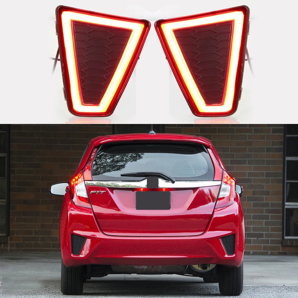 Achterbumperlampen voor Honda Fit Jazz 2014-2015 LED ABS Behuizing Weerbestendig Vier Functie Verlichting