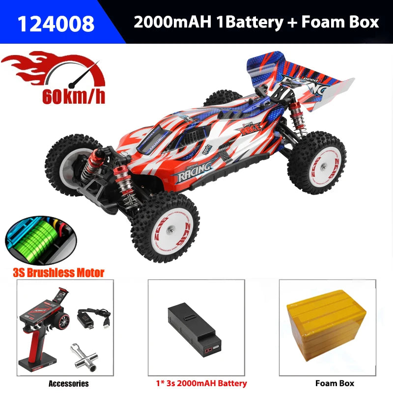 Wltoys 1/12 124008 RC Car &ndash; High Speed Brushless Power 2000mAh