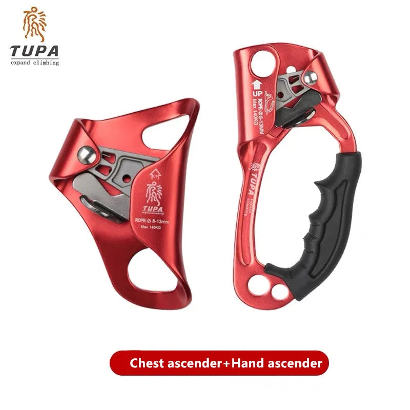 Chest Ascender &ndash; Lightweight Aluminum Body For Climbing Red ascender set A