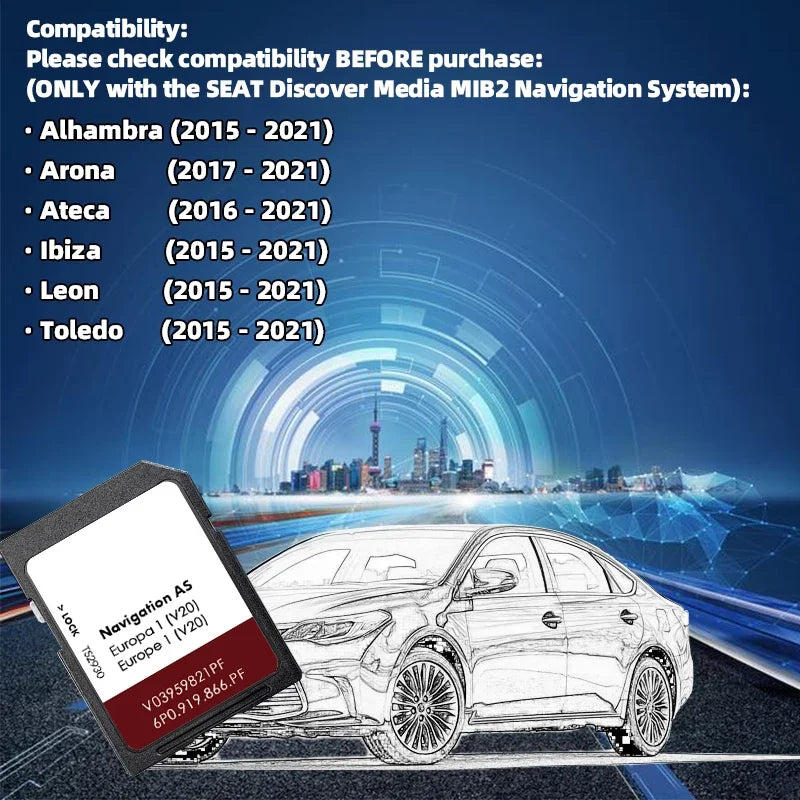 Navi Navigation 2025 For Seat Leon &ndash; Europe Map Update