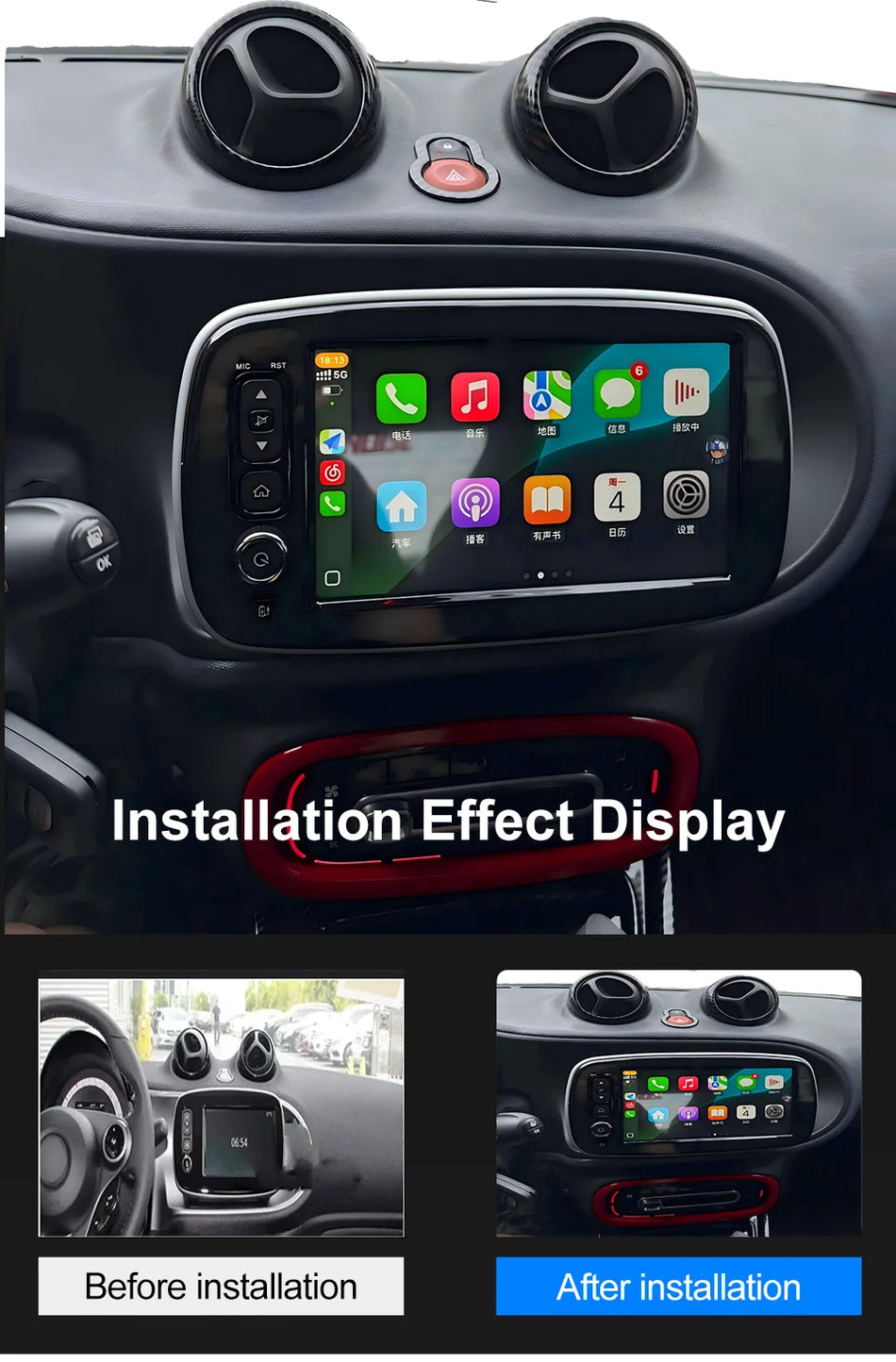 Radio auto digital de 8 inchi cu GPS pentru Mercedes-Benz Fortwo 453