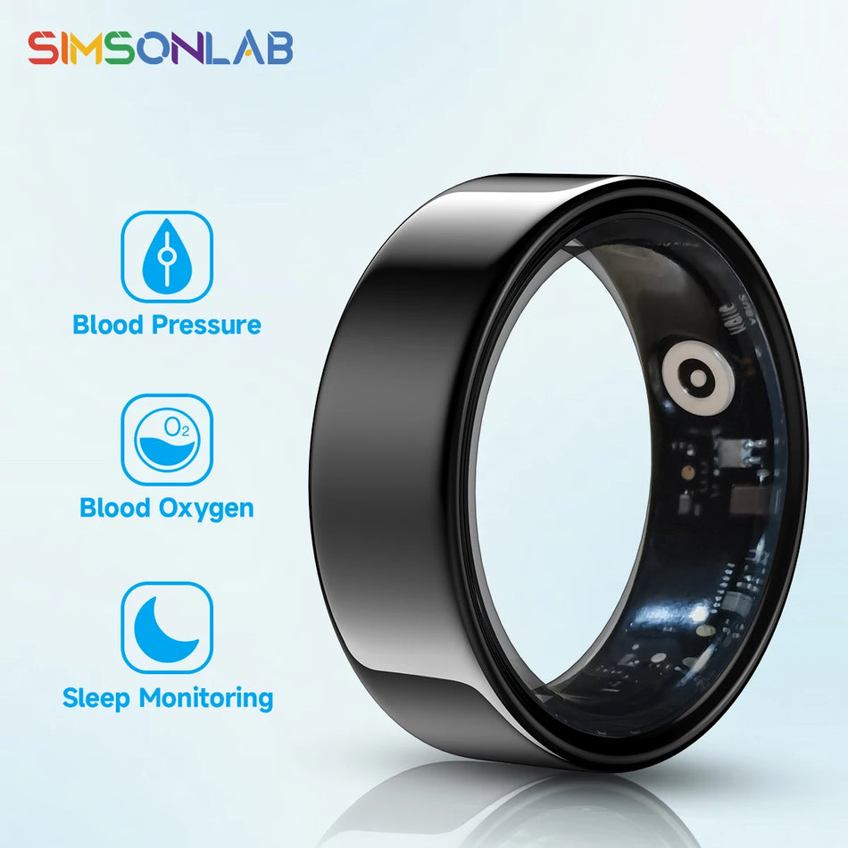 Smart Ring with Sleep Monitoring, SpO2 and Blood Pressure, Multi-Sport Mode