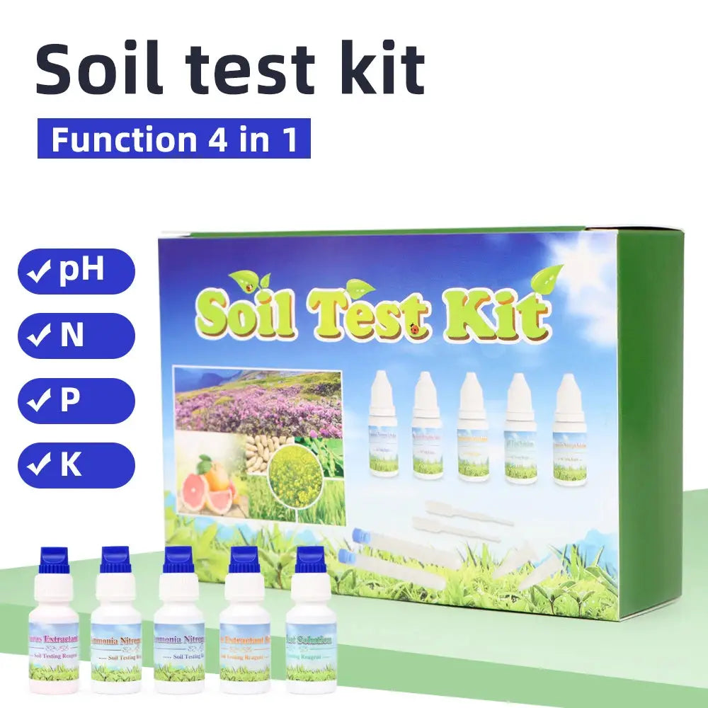 Soil Testing Kit Instant Soil Test Kit Function 4 in 1 Reagent Set PH Nitrogen P K Soil Detector ...