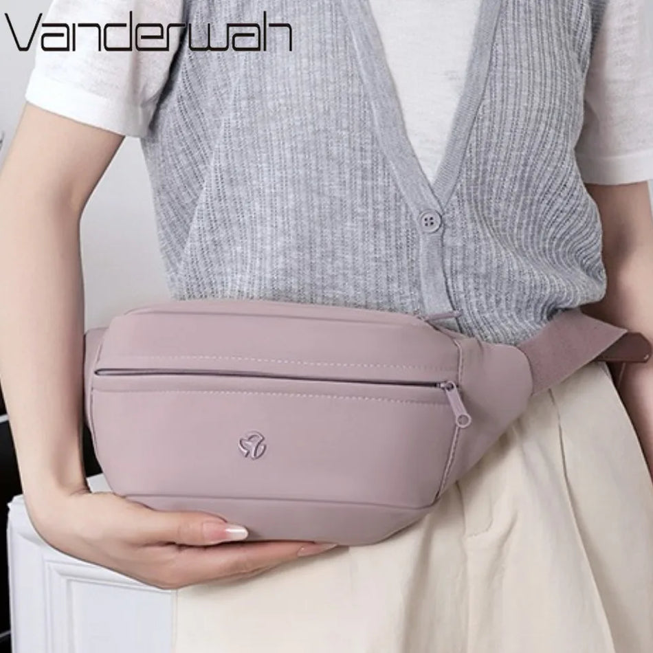 Waterproof Nylon Waist Pack for Women, Travel Shoulder Bag, Luxury Designer Purse