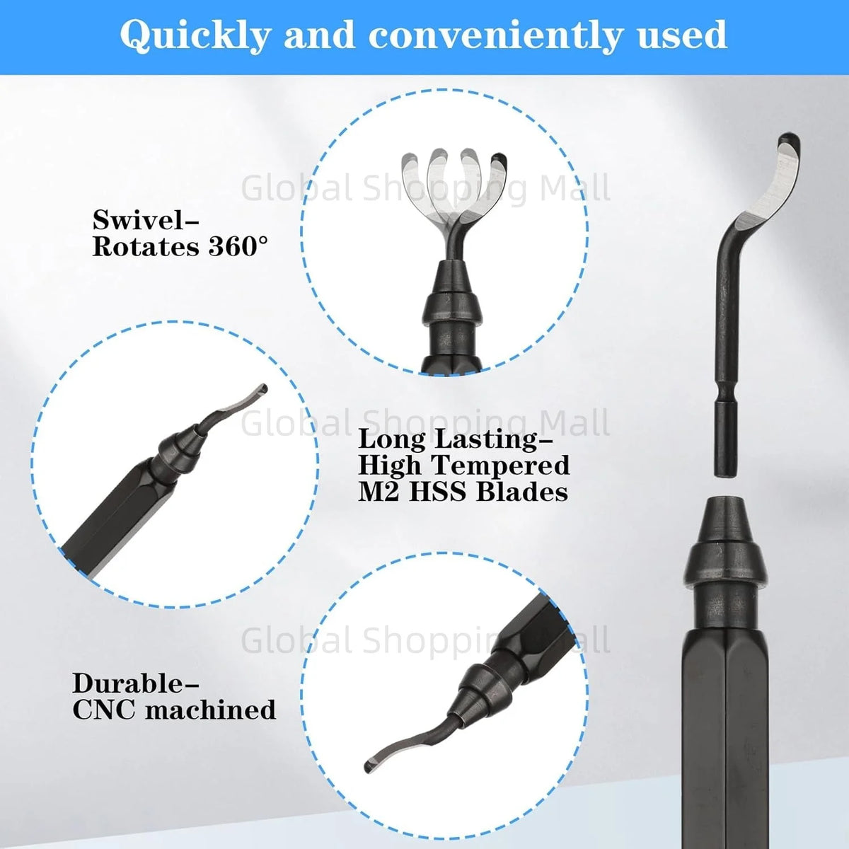 Metal RB1000 Deburring Tool Kit - Efficiently Smooth Wood &amp; Plastic