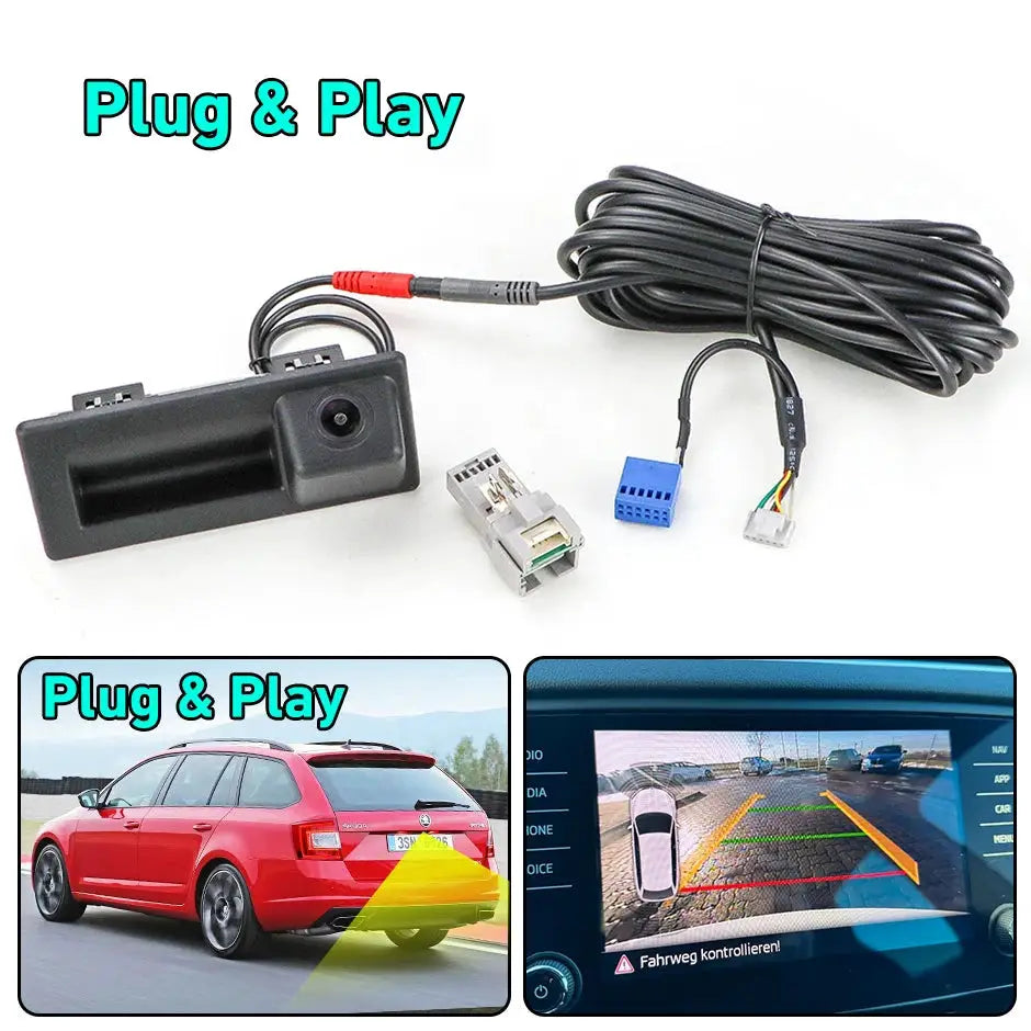 GreenYi CanBus Dynamic Car Rear View Backup Camera For VW Tiguan Skoda Octavia A7 5E Superb 3V Caddy 2K MIB OEM Stereo Plug&Play by InterCyprus Trading Ltd