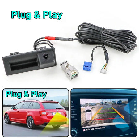 GreenYi CanBus Dynamic Car Rear View Backup Camera For VW Tiguan Skoda Octavia A7 5E Superb 3V Caddy 2K MIB OEM Stereo Plug&Play by InterCyprus Trading Ltd