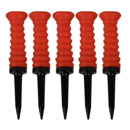 5Pcs Premium Elastic Golf Tees &ndash; Durable and Flexible Performance Red