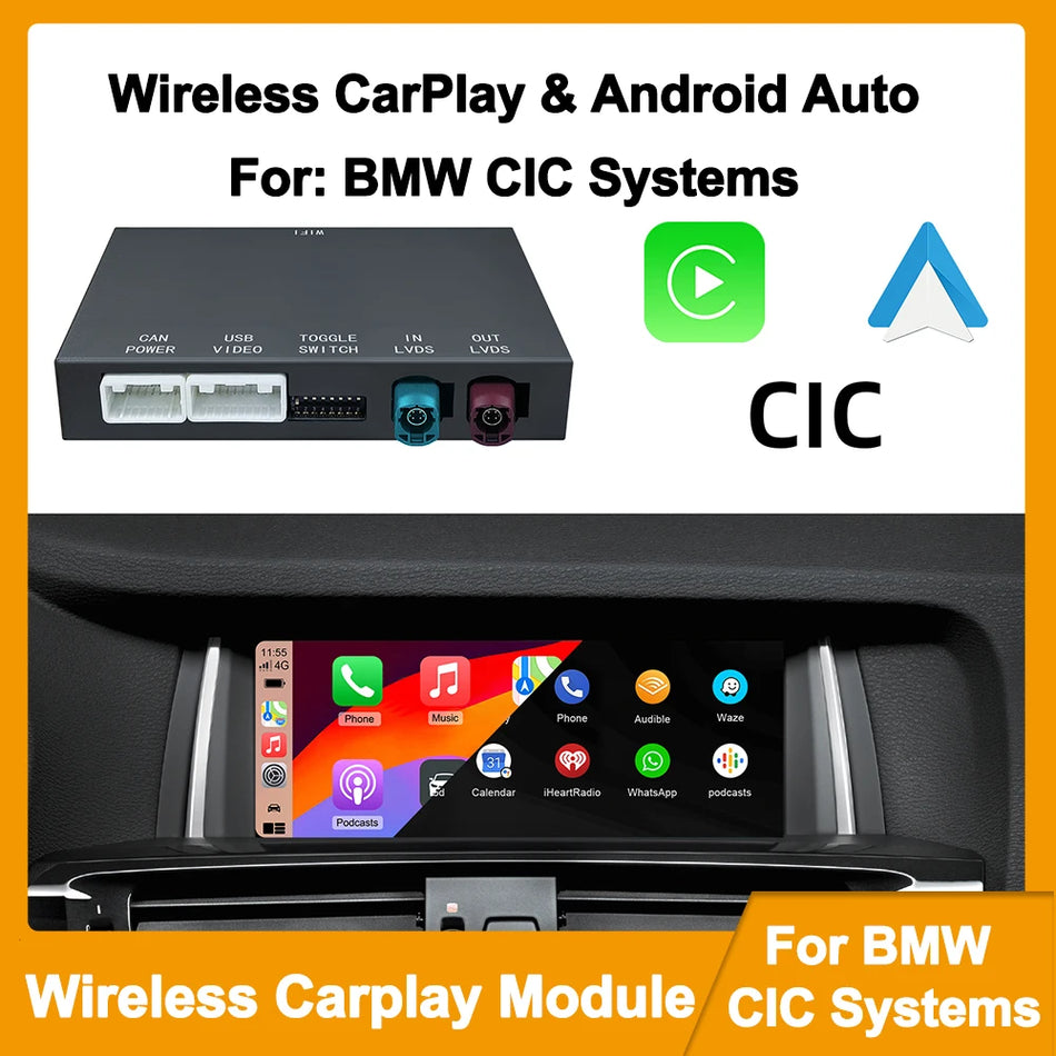 Kit Wireless CarPlay Android Auto da BMW para BMW Série 1-7, X1-X6, MINI