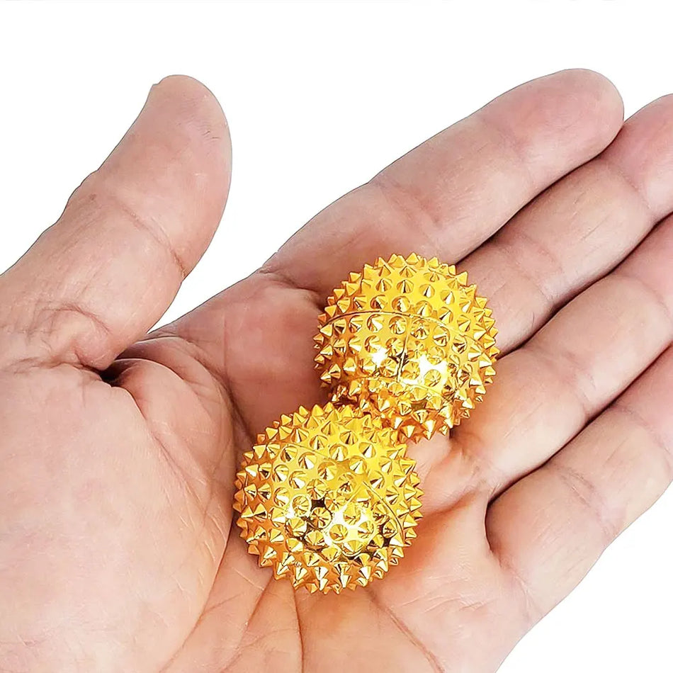 2-delars Hand Magnetisk Taggig Massageboll Handflata Akupressur