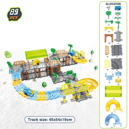 Large Railway Track Play Set &ndash; Educational DIY Assembly 89PCS