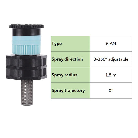 360&deg; Adjustable Popup Watering Sprinkler Nozzle for Efficient Garden Irrigation 6AN With Connector
