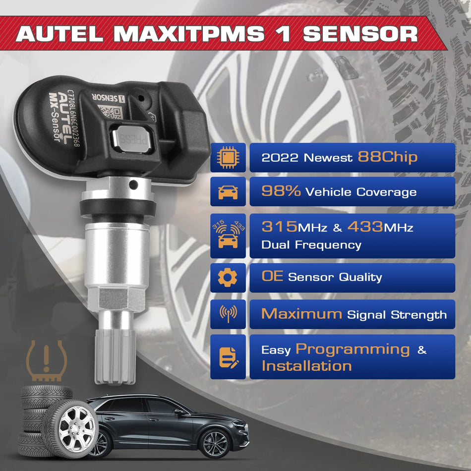 Autel MX-Sensor &ndash; 2in1 TPMS Replacement 433MHz 315MHz