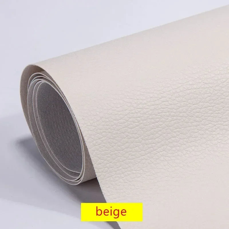 Wear-Resistant Black Leather Repair Patch for Furniture and Accessories beige / 100x137cm
