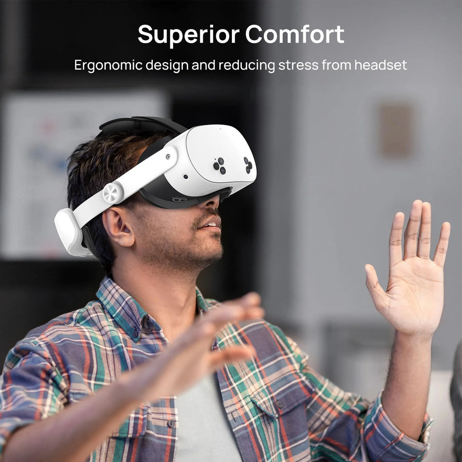 Meta Quest 3 and 3S Head Strap with 10000mAh Battery, One-Button Retractable VR