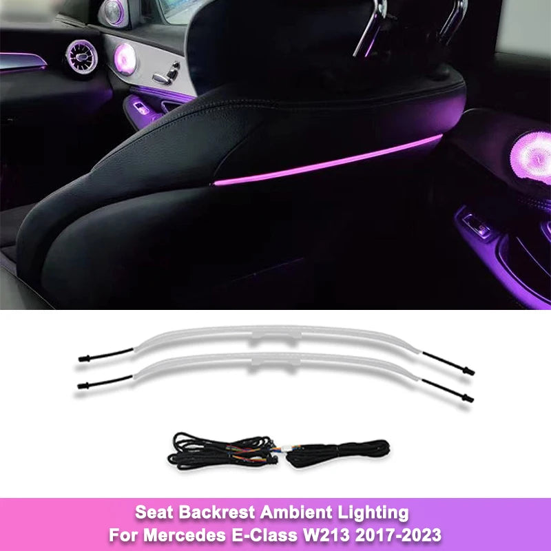 Ambientna osvetlitev naslonjala sedeža Mercedes-Benz C E GLC 64-barvna LED z OEM sinhronizacijo