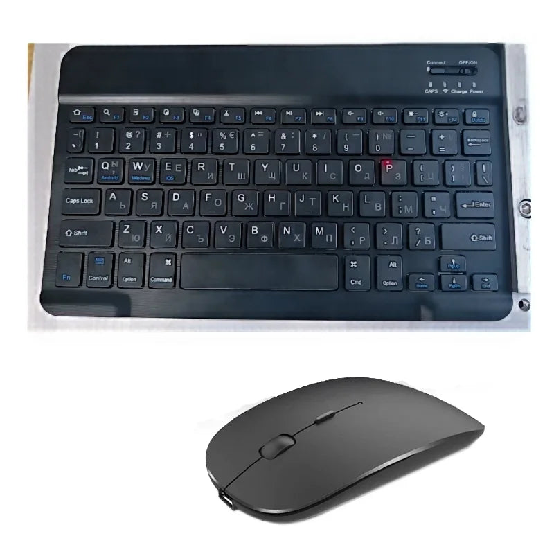Portable Spanish-English Bluetooth Keyboard and Mouse &ndash; Wireless Convenience for Tablets and PCs Spanish Set