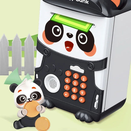 Piggy Bank Cartoon Panda - Password And Fingerprint Access