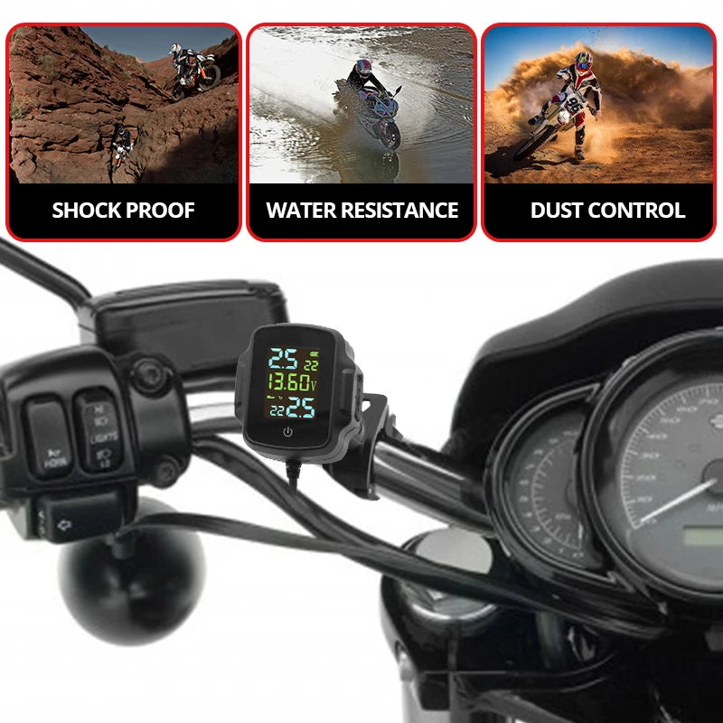 ACCEO K05 TPMS Motorcycle Monitor &ndash; 2 External Sensors