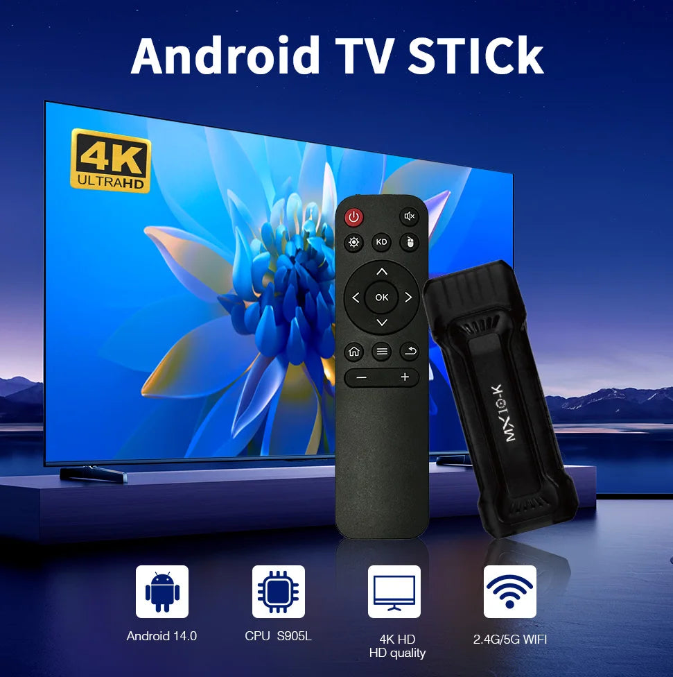 MX10-K Global Android TV Stick - 4K Google TV Dual WiFi