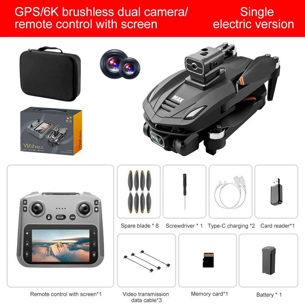2025 New V168 Max GPS Drone &ndash; 5G 8K Dual Camera FPV 6k-OAS-GPS