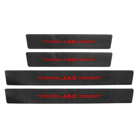 Carbon Fiber Car Door Sill Protector For JAC Refine J 4PCS Black Red