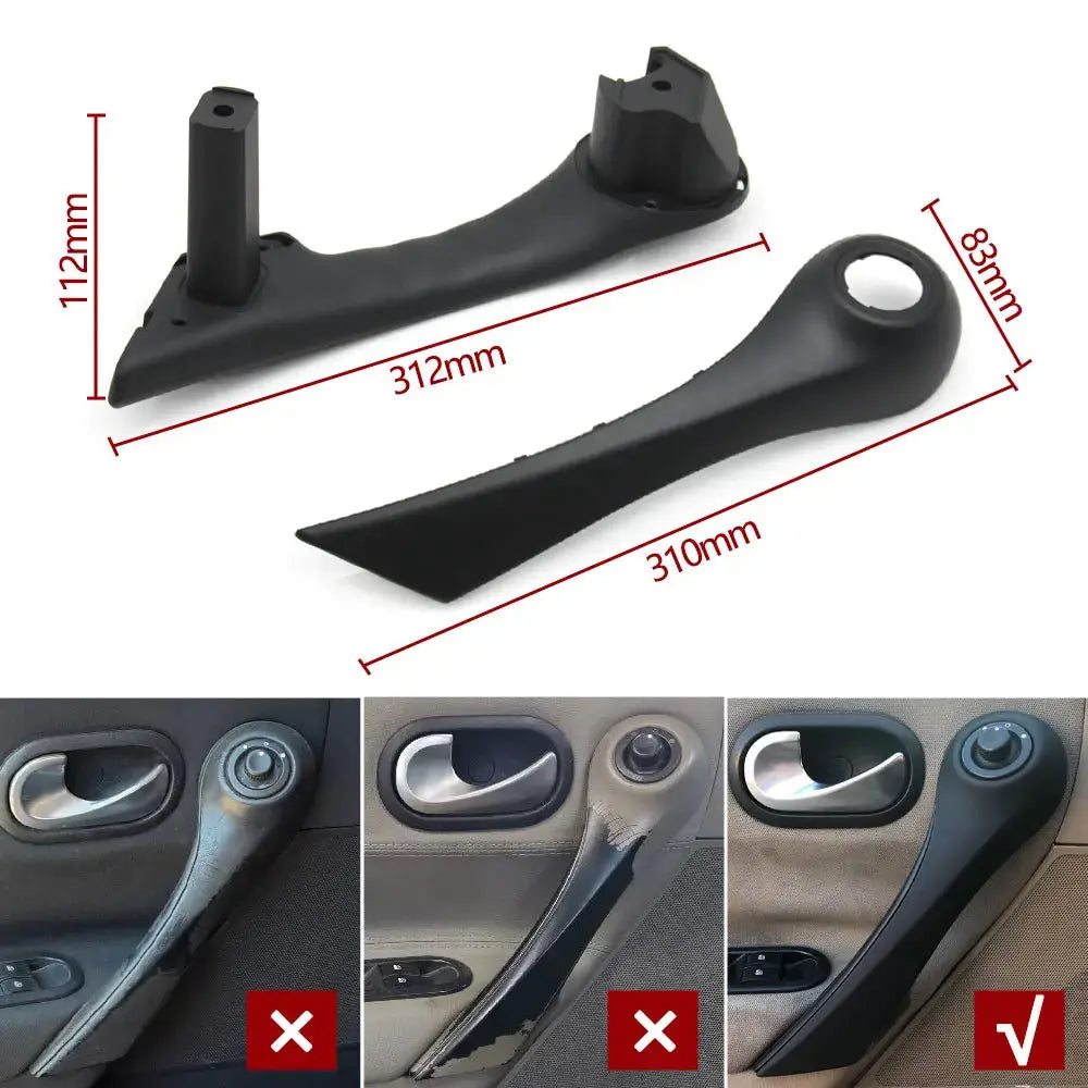 Car Front Left Right Interior Door Pull Handle with Cover Trim Assembly For Renault Megane 2 II 2002-2008 8200297158 8200297171 by InterCyprus Trading Ltd