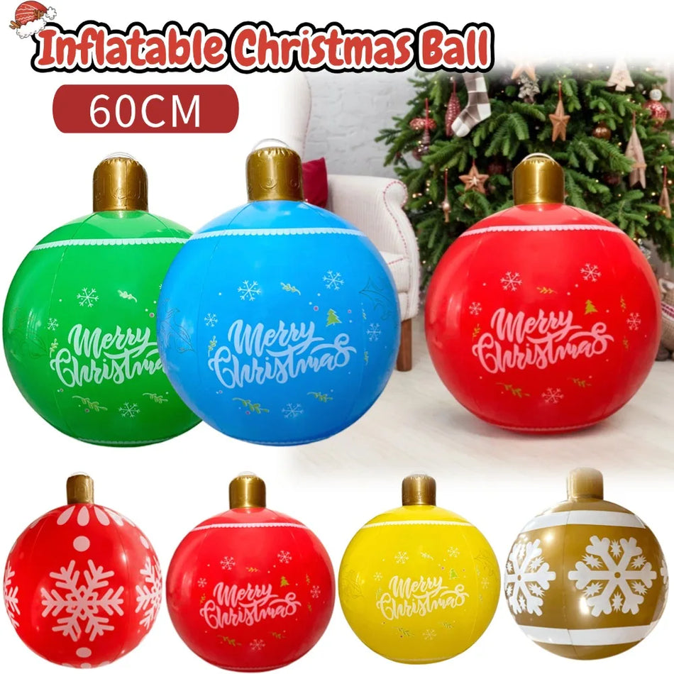 60cm Bożonarodzeniowa Nadmuchiwane Ozdobna Kula Ornament PVC