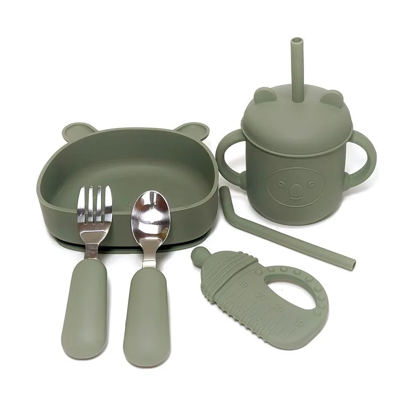 CZSAE Children's Dinnerware Set &ndash; Fall-Resistant Silicone Suction Bowl