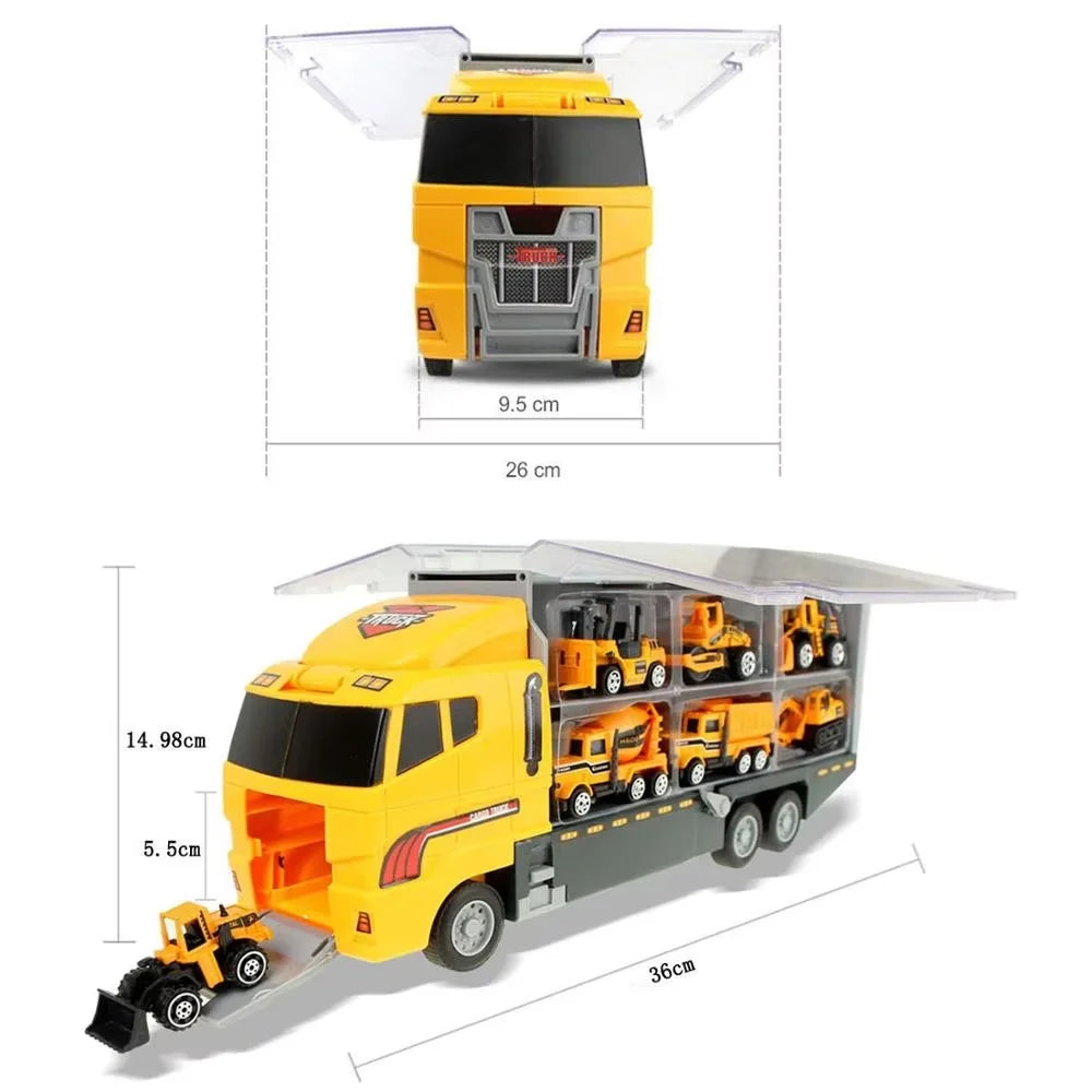 12in1 Mini Construction Model Vehicle &ndash; 1:64 Scale Diecast Engineering Trucks