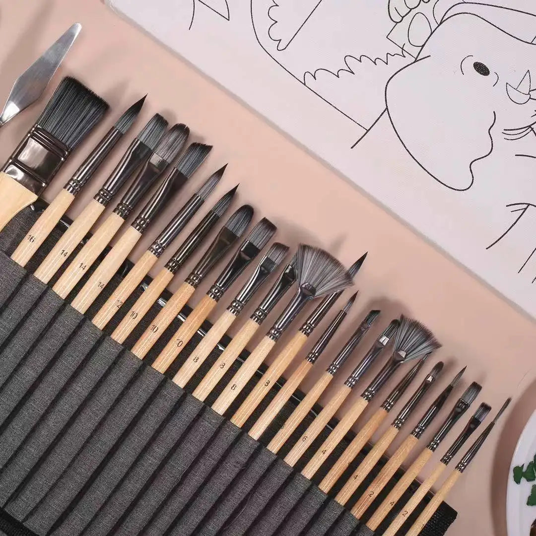 Nylon Hair Birch Brush Set &ndash; Watercolor And Acrylic Default Title