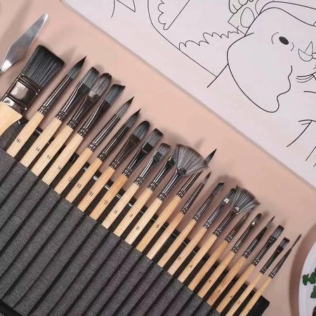 Nylon Hair Birch Brush Set &ndash; Watercolor And Acrylic Default Title