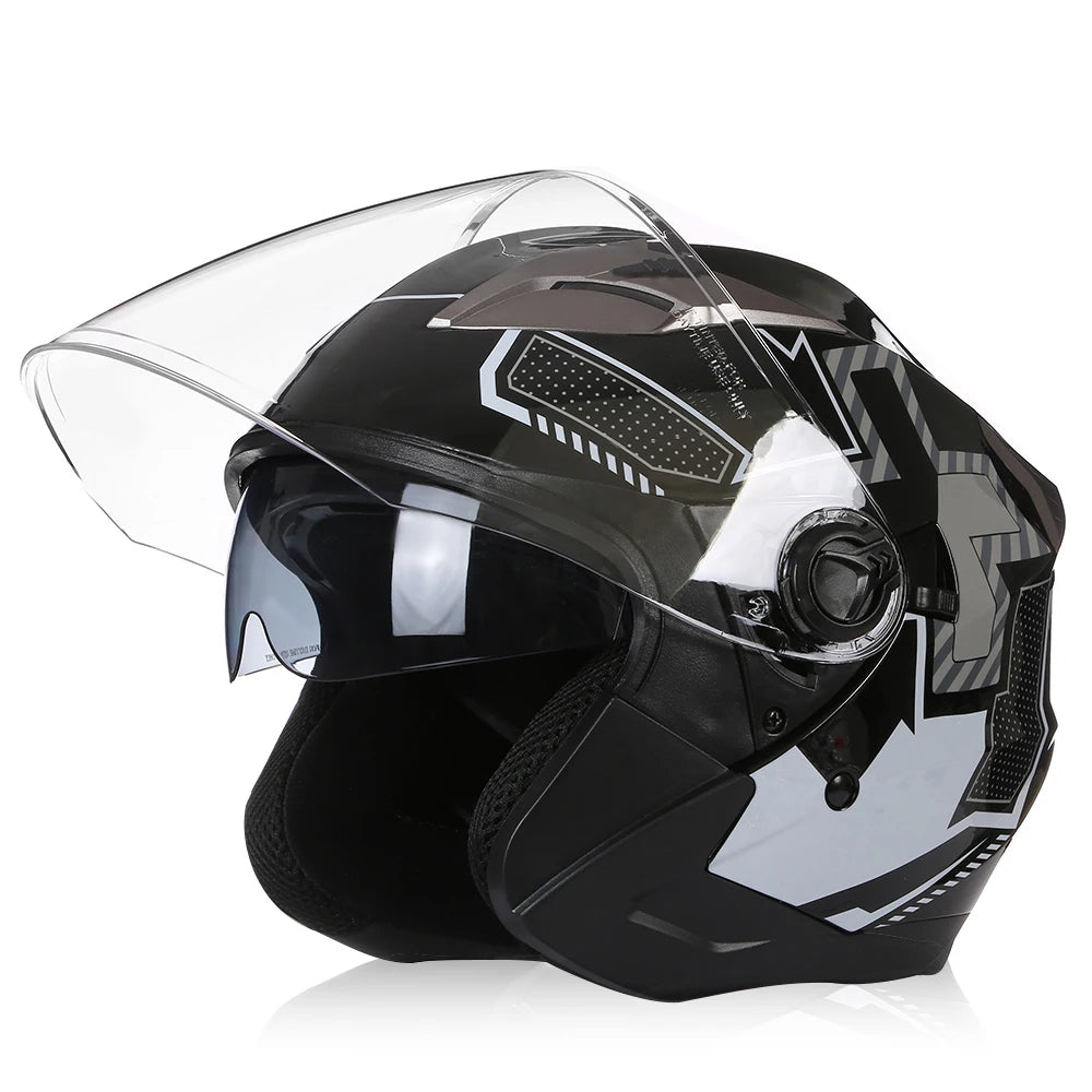 BLD DOT Approved Open Face Motorcycle Helmet - Unisex Stylish Safety Gear
