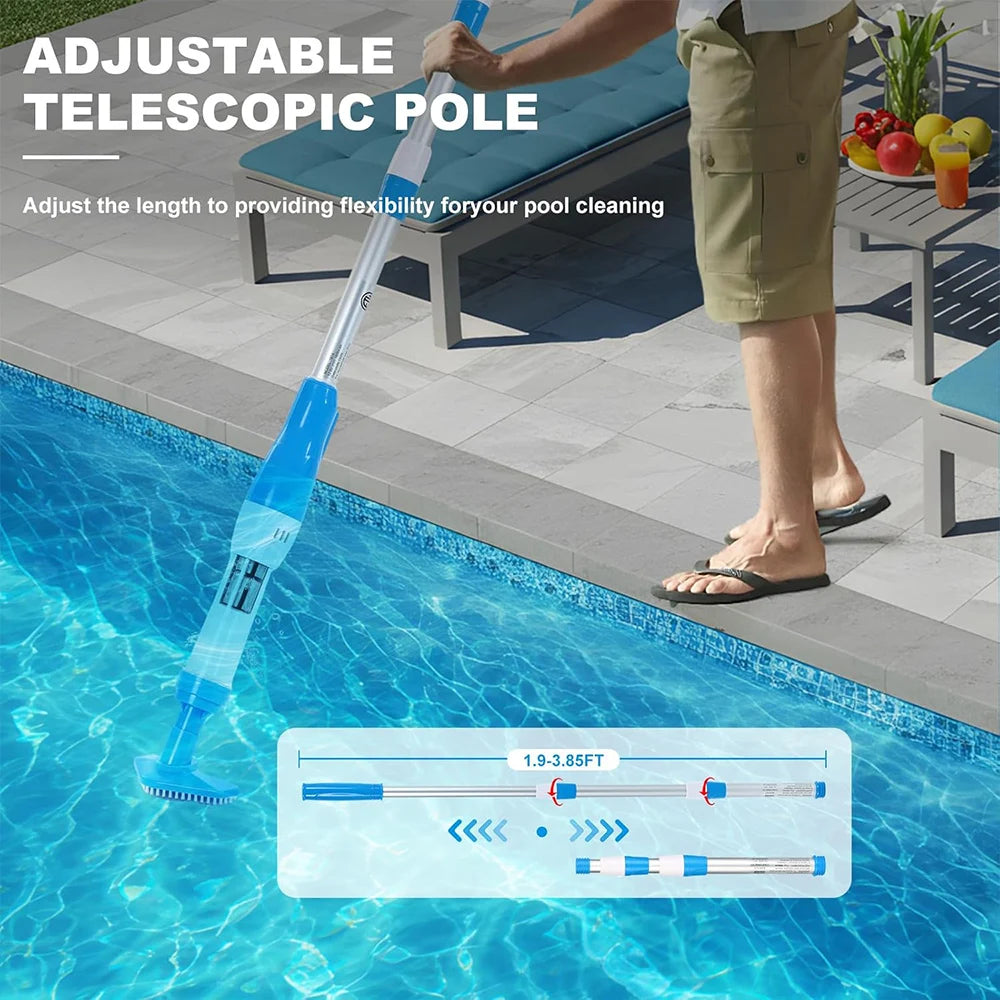 Rechargeable Pool Vacuum Cleaner Handheld - Powerful 25L/min