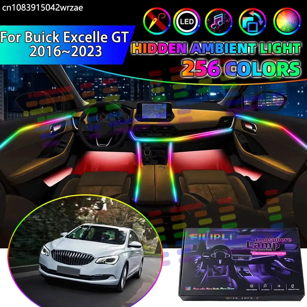 For Buick Excelle GT 2016~2023 MK2 2th RGB Car Interior Ambient Lights Strips Breathing Lighting Kit App Control LED strips Auto by InterCyprus Trading Ltd